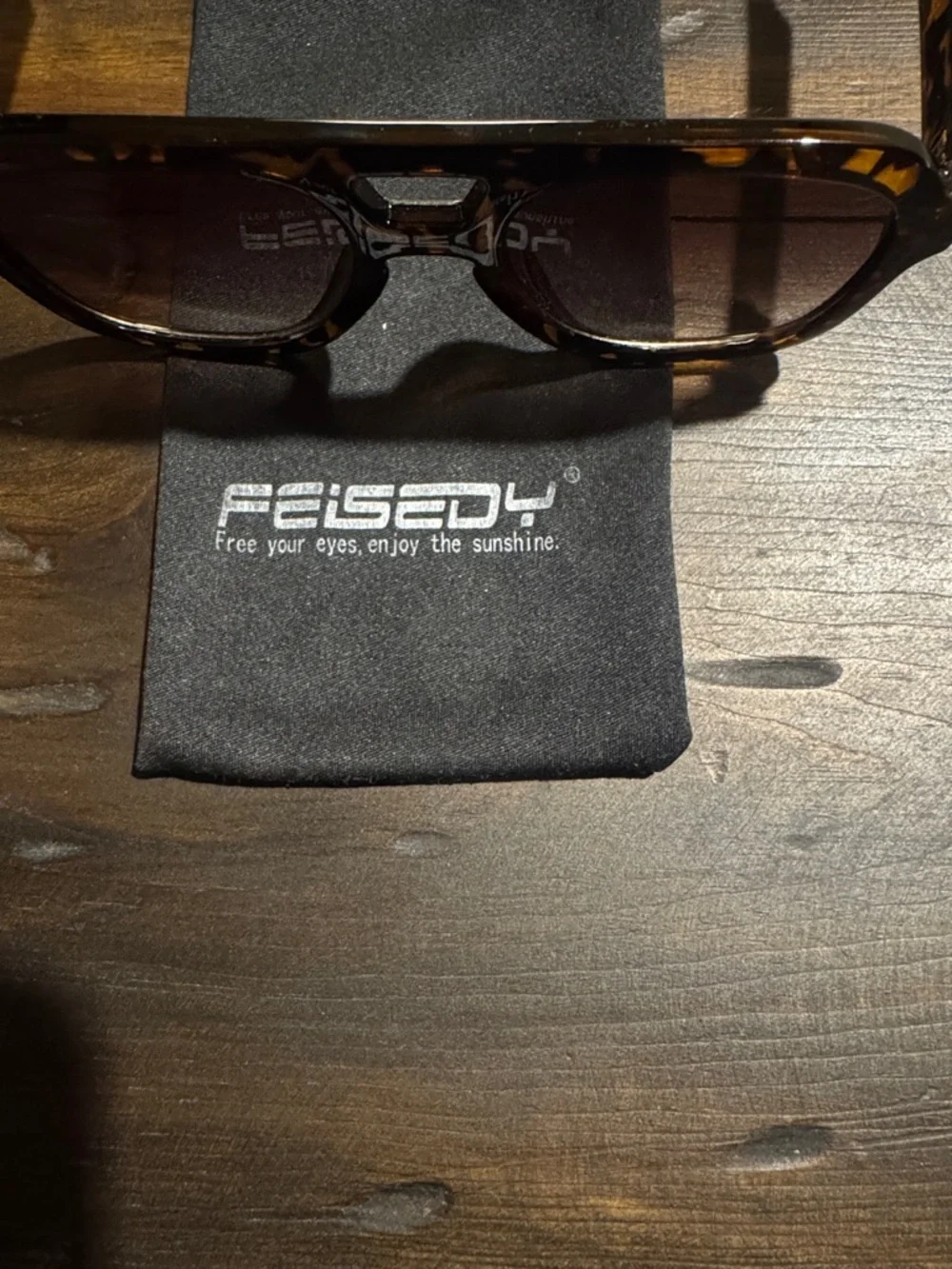 Tortoiseshell Rectangle Aviator Sunglasses - Brown Lenses - Picture 6 of 8